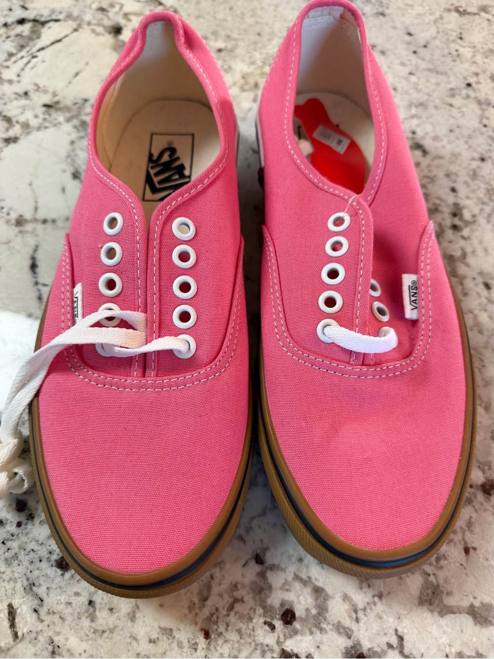 Vans Pink Canvas Low-Top Sneakers with Gum Sole